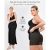 imagePopilush Lace Cocktail Dresses for Women  Deep V Neck Shapewear Satin high Slit Bodycon Maxi Dress  Party Date NightBlack