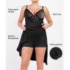 imagePopilush Lace Cocktail Dresses for Women  Deep V Neck Shapewear Satin high Slit Bodycon Maxi Dress  Party Date NightBlack