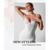 imagePopilush Lace Cocktail Dresses for Women  Deep V Neck Shapewear Satin high Slit Bodycon Maxi Dress  Party Date NightWhite