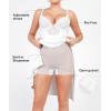 imagePopilush Lace Cocktail Dresses for Women  Deep V Neck Shapewear Satin high Slit Bodycon Maxi Dress  Party Date NightWhite