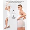 imagePopilush Lace Cocktail Dresses for Women  Deep V Neck Shapewear Satin high Slit Bodycon Maxi Dress  Party Date NightWhite