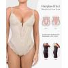 imagePopilush Lace Shapewear Bodysuit Tummy Control Corset Tops V Neck Sleeveless Backless Body Suit ThongsLight Skin