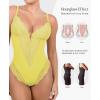imagePopilush Lace Shapewear Bodysuit Tummy Control Corset Tops V Neck Sleeveless Backless Body Suit ThongsYellow