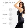 imagePopilush Shapewear Dress Ruched Bodycon  Deep V Neck Maxi Formal Dresses Built in Shapewear Sleeveless Long DressBlack