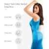 imagePopilush Shapewear Dress Ruched Bodycon  Deep V Neck Maxi Formal Dresses Built in Shapewear Sleeveless Long DressPeacock Blue