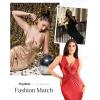 imagePopilush Shapewear Dress Ruched Bodycon  Deep V Neck Maxi Formal Dresses Built in Shapewear Sleeveless Long DressRed