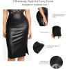 imagePopilush Shapewear Faux Leather Skirts with Built in Shapewear Tummy Control High Waist Midi Skirt with Shaper for WomenBlack
