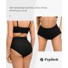 imagePopilush Shapewear Swimwear Bottoms  Waisted Bikini Bottom Tummy Control Ruched Swim Bottom Brief Swim ShortBlack
