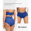 imagePopilush Shapewear Swimwear Bottoms  Waisted Bikini Bottom Tummy Control Ruched Swim Bottom Brief Swim ShortBlue