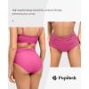 imagePopilush Shapewear Swimwear Bottoms  Waisted Bikini Bottom Tummy Control Ruched Swim Bottom Brief Swim ShortPink