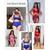 imagePopilush Shapewear Swimwear Bottoms  Waisted Bikini Bottom Tummy Control Ruched Swim Bottom Brief Swim ShortPink