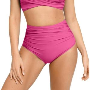 imagePopilush Shapewear Swimwear Bottoms  Waisted Bikini Bottom Tummy Control Ruched Swim Bottom Brief Swim ShortPink