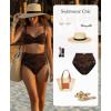 imagePopilush Bikini Tops for Women  Underwire Swimsuits Push Up Shapewear Ruched Bikinis Swimsuit Tops 2025 Bathing SuitPink