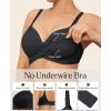 imagePopilush Bras for Women No Underwire Supportive Push Up Bralettes Wireless Full Coverage Plus Size TShirt BraBlack