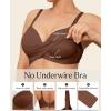 imagePopilush Bras for Women No Underwire Supportive Push Up Bralettes Wireless Full Coverage Plus Size TShirt BraDark Brown