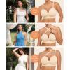 imagePopilush Bras for Women No Underwire Supportive Push Up Bralettes Wireless Full Coverage Plus Size TShirt BraLight Coffee