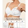 imagePopilush Bras for Women No Underwire Supportive Push Up Bralettes Wireless Full Coverage Plus Size TShirt BraWhite