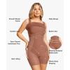 imagePopilush Cocktail Dresses for Women Built in Shapewear Bra 8 in 1 Square Neck Mini Slit Bodycon Summer DressBrown