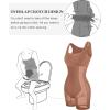 imagePopilush Cocktail Dresses for Women Built in Shapewear Bra 8 in 1 Square Neck Mini Slit Bodycon Summer DressBrown