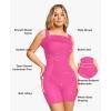 imagePopilush Cocktail Dresses for Women Built in Shapewear Bra 8 in 1 Square Neck Mini Slit Bodycon Summer DressPink
