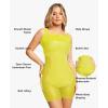 imagePopilush Cocktail Dresses for Women Built in Shapewear Bra 8 in 1 Square Neck Mini Slit Bodycon Summer DressYellow