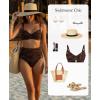 imagePopilush High Waisted Bikini Sets for Women Tummy Control Shapewear Swimsuit Ruched Push Up Two Piece Bathing SuitBlack