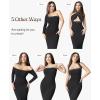 imagePopilush Long Sleeve Midi Dress Bodycon Party Dress Shapewear Tummy Control Cocktail Dresses Builtin BraBlack Midi Dress