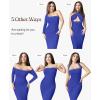 imagePopilush Long Sleeve Midi Dress Bodycon Party Dress Shapewear Tummy Control Cocktail Dresses Builtin BraBlue Midi Dress