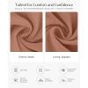 imagePopilush Long Sleeve Midi Dress Bodycon Party Dress Shapewear Tummy Control Cocktail Dresses Builtin BraBrown Midi Dress