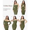 imagePopilush Long Sleeve Midi Dress Bodycon Party Dress Shapewear Tummy Control Cocktail Dresses Builtin BraGreen Midi Dress