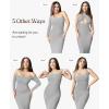 imagePopilush Long Sleeve Midi Dress Bodycon Party Dress Shapewear Tummy Control Cocktail Dresses Builtin BraGrey Midi Dress