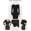 imagePopilush Long Sleeve Midi Dress Bodycon Party Dress Shapewear Tummy Control Cocktail Dresses Builtin BraRed Midi Dress