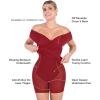 imagePopilush Off Shoulder Midi Dresses for Women Shapewear Tummy Control Wrap V Neck Formal Cocktail Wedding Guest DressWine Red