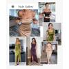 imagePopilush Shapewear Dress Womens Multi Way Wear Dresses Off The Shoulder Maxi Dress Bodycon Long Cocktail DressesGreen