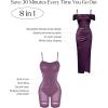 imagePopilush Shapewear Dress Womens Multi Way Wear Dresses Off The Shoulder Maxi Dress Bodycon Long Cocktail DressesPurple