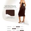 imagePopilush Spaghetti Strap Dresses for Women  Bodycon Slip Midi Dress with Built in Bra Square Neck Slip Date Night OutfitBrown