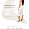 imagePopilush Spaghetti Strap Dresses for Women  Bodycon Slip Midi Dress with Built in Bra Square Neck Slip Date Night OutfitWhite