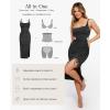 imagePopilush Sparkly Cocktail Dresses for Women Tummy Control Formal Shapewear Dress Square Neck Ruched Midi Dress Side SlitBlack
