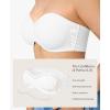 imagePopilush Strapless Bandeau Bras for Women Support Bralettes Minimizer Bra Unlined Underwire Everyday Bras Tube TopWhite