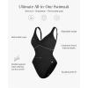 imagePopilush Tummy Control Swimsuits for Women  Ruched One Piece Shapewear Bathing Suit Twist Front SwimwearBlack