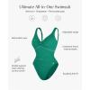 imagePopilush Tummy Control Swimsuits for Women  Ruched One Piece Shapewear Bathing Suit Twist Front SwimwearGreen