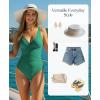 imagePopilush Tummy Control Swimsuits for Women  Ruched One Piece Shapewear Bathing Suit Twist Front SwimwearPink