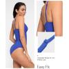 imagePopilush Tummy Control Swimsuits for Women Deep V Neck One Piece Shapewear Swimsuit Slimming Swimwear Built in BraBlue