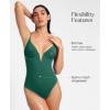imagePopilush Tummy Control Swimsuits for Women Deep V Neck One Piece Shapewear Swimsuit Slimming Swimwear Built in BraGreen