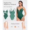 imagePopilush Tummy Control Swimsuits for Women Deep V Neck One Piece Shapewear Swimsuit Slimming Swimwear Built in BraGreen
