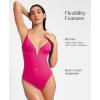 imagePopilush Tummy Control Swimsuits for Women Deep V Neck One Piece Shapewear Swimsuit Slimming Swimwear Built in BraHot Pink