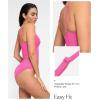 imagePopilush Tummy Control Swimsuits for Women Deep V Neck One Piece Shapewear Swimsuit Slimming Swimwear Built in BraPink