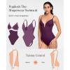 imagePopilush Tummy Control Swimsuits for Women Deep V Neck One Piece Shapewear Swimsuit Slimming Swimwear Built in BraPurple