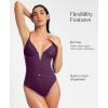 imagePopilush Tummy Control Swimsuits for Women Deep V Neck One Piece Shapewear Swimsuit Slimming Swimwear Built in BraPurple