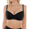 imagePopilush Bikini Tops for Women  Underwire Swimsuits Push Up Shapewear Ruched Bikinis Swimsuit Tops 2025 Bathing SuitBlack